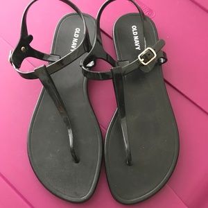 Old Navy Black Flat Sandals